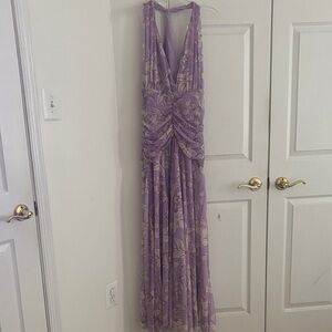 Zara Lavender Floral Halter Gown